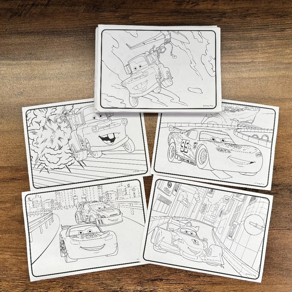 Disney Pixar Crayola Cars 70 Mini Coloring Pages Lightning McQueen Mader TRAVEL!